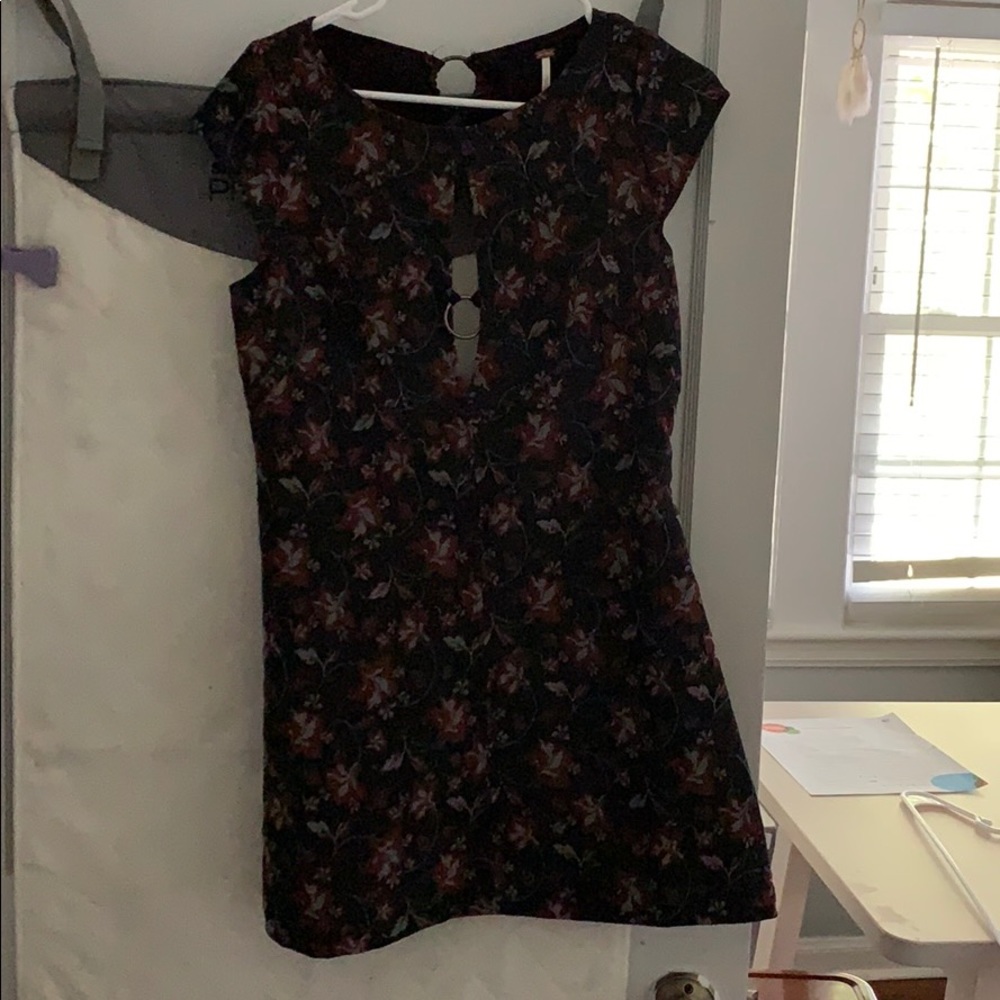 Free People Floral Mini Dress Open Back
